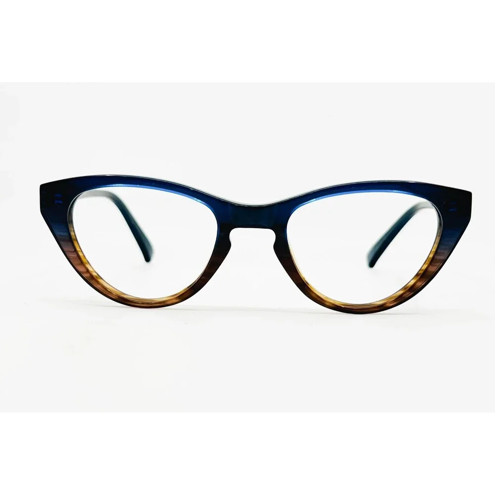 Iyoko Inyake Eyeglasses Women Blue Brown Cat Eye IY635 Col.50 50-21-150